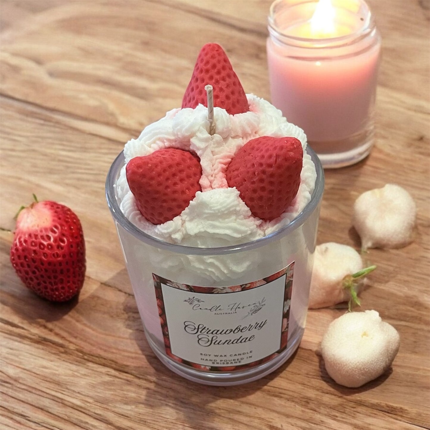 Dessert candle 600g - Strawberry Sundae