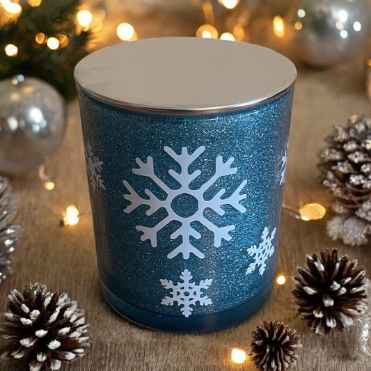 Blue snowflake Christmas candle 400ml