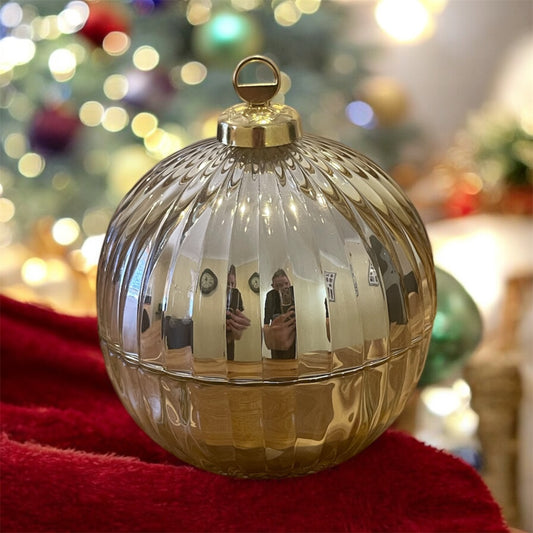 Christmas bauble candle gold 200ml