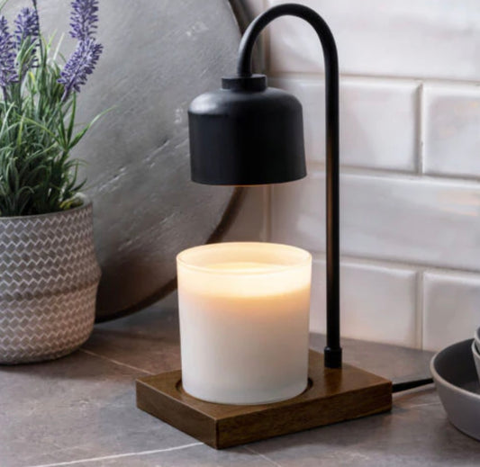 Black & wood candle warmer