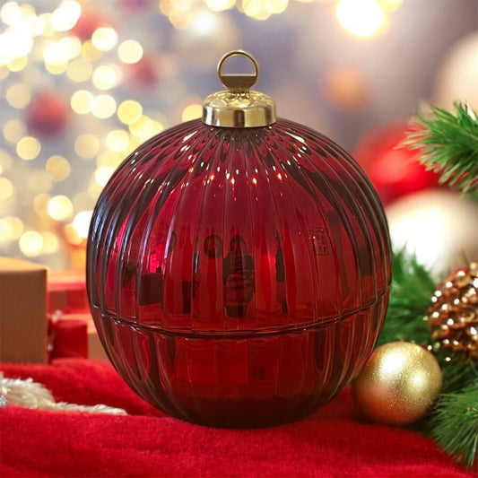 Christmas candle bauble red 200ml