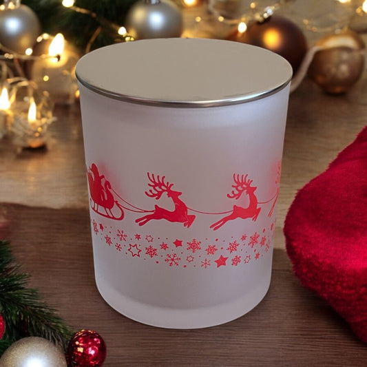 Red sleigh Christmas candle 400ml