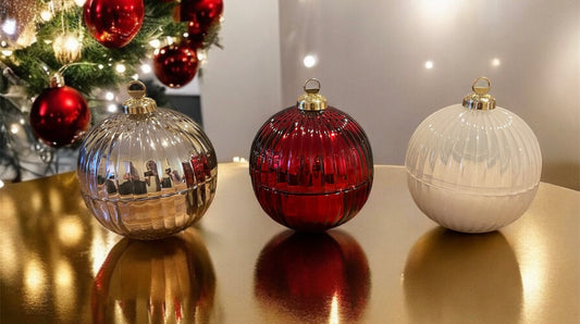 Christmas bauble candle trio set - ready made