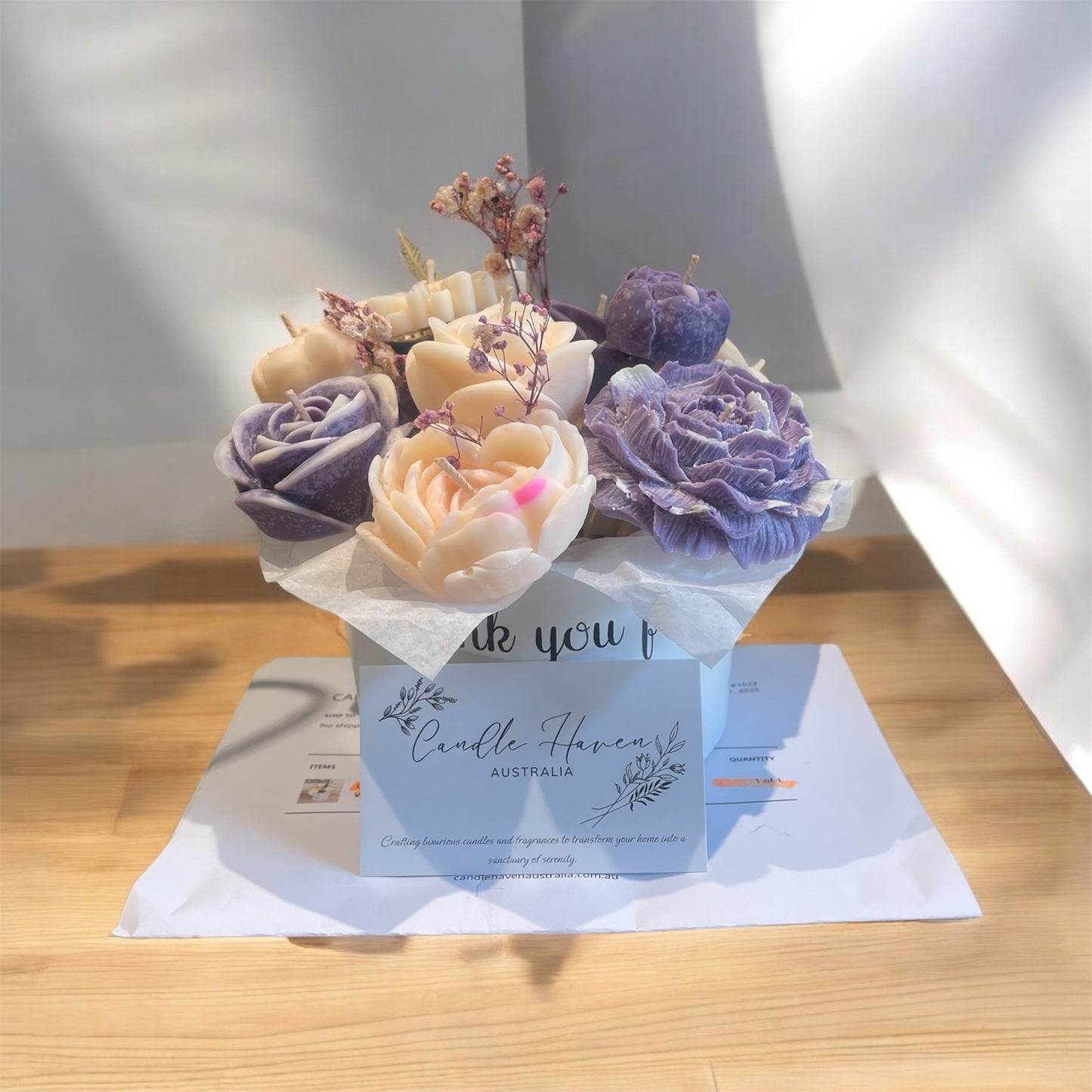 Large candle flower bouquet