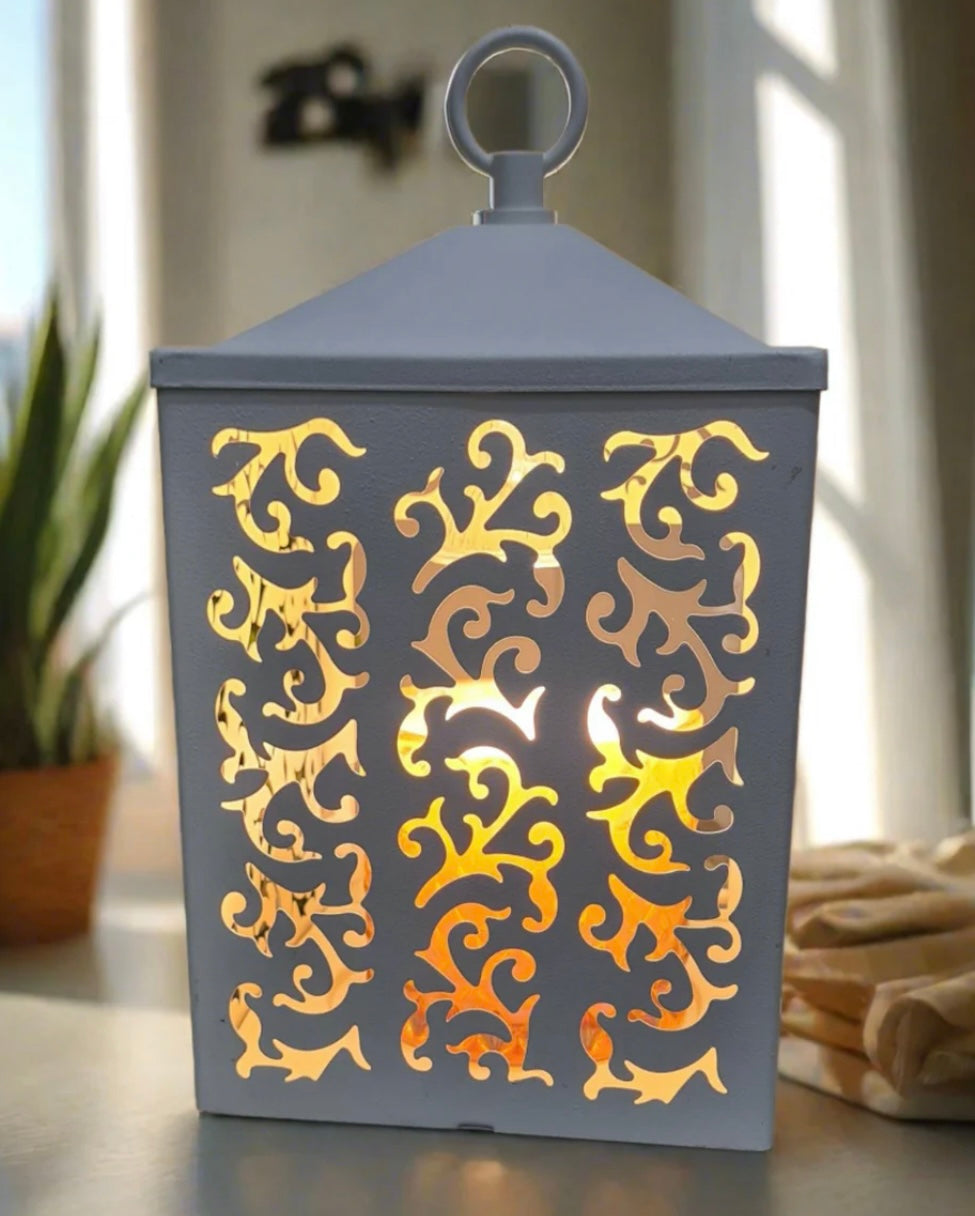 White cottage lantern candle warmer