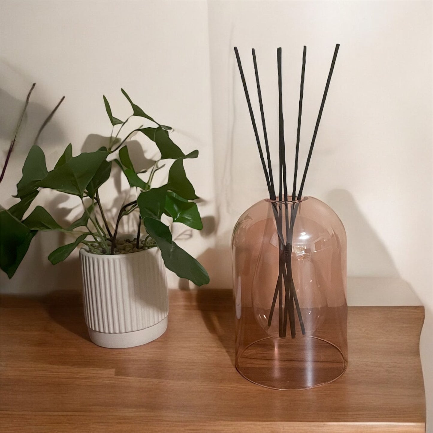 Pink tear drop reed diffuser