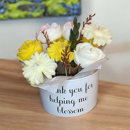 Large personalised teacher candle flower bouquet