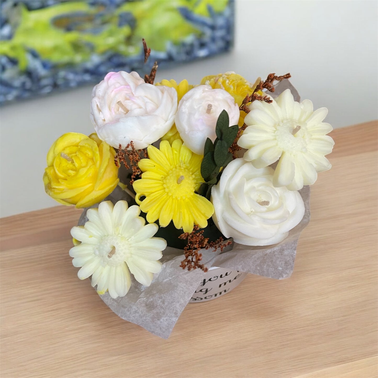 Large candle flower bouquet